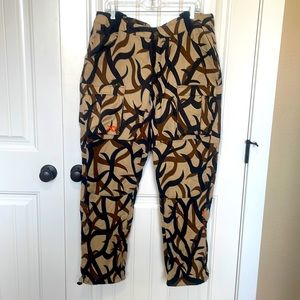 Xl men’s First Lite Kanab Red Desert cargo pants with suspenders.